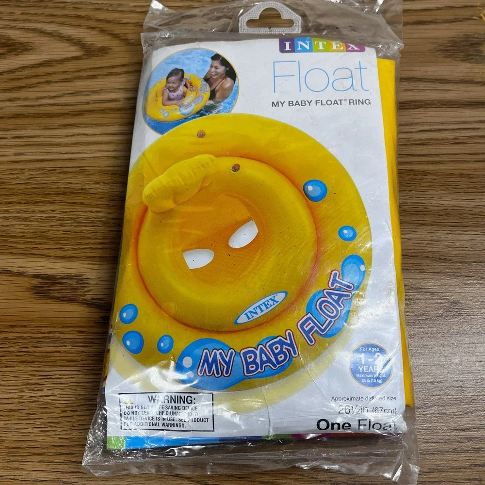 Intex Baby Float Ring Yellow Vinyl 26.5in 1-2 Years 59574EP Inflatable Pool Toy‎